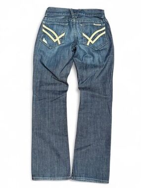 Y2K William Rast Embroidered Faded Low Rise Flared Bootcut Jeans